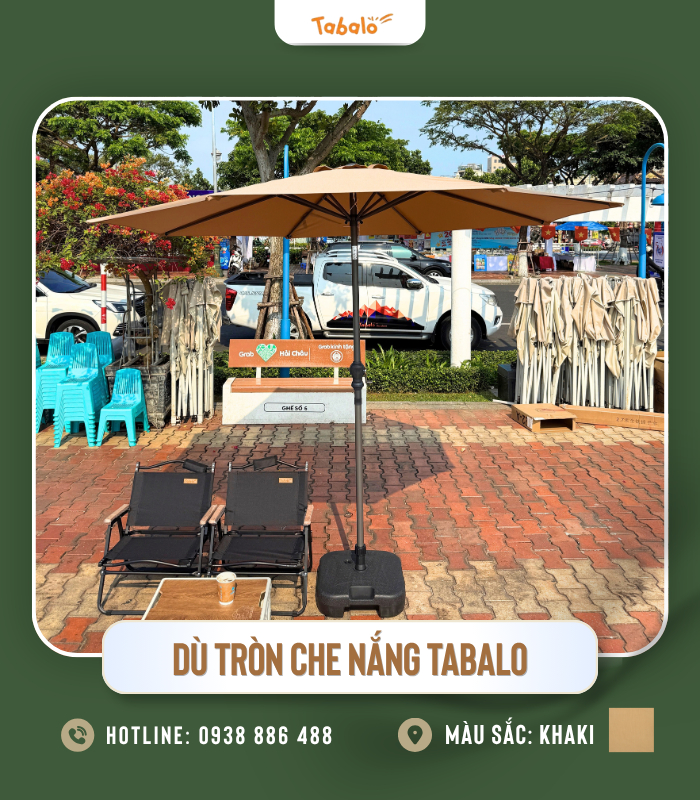 Dù tròn che nắng Tabalo màu Khaki